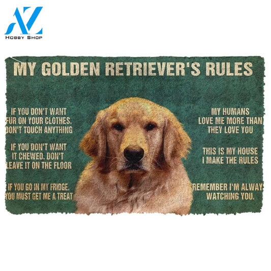 Gearhumans Gearhuman 3D My Golden Retriever's Rules Doormat