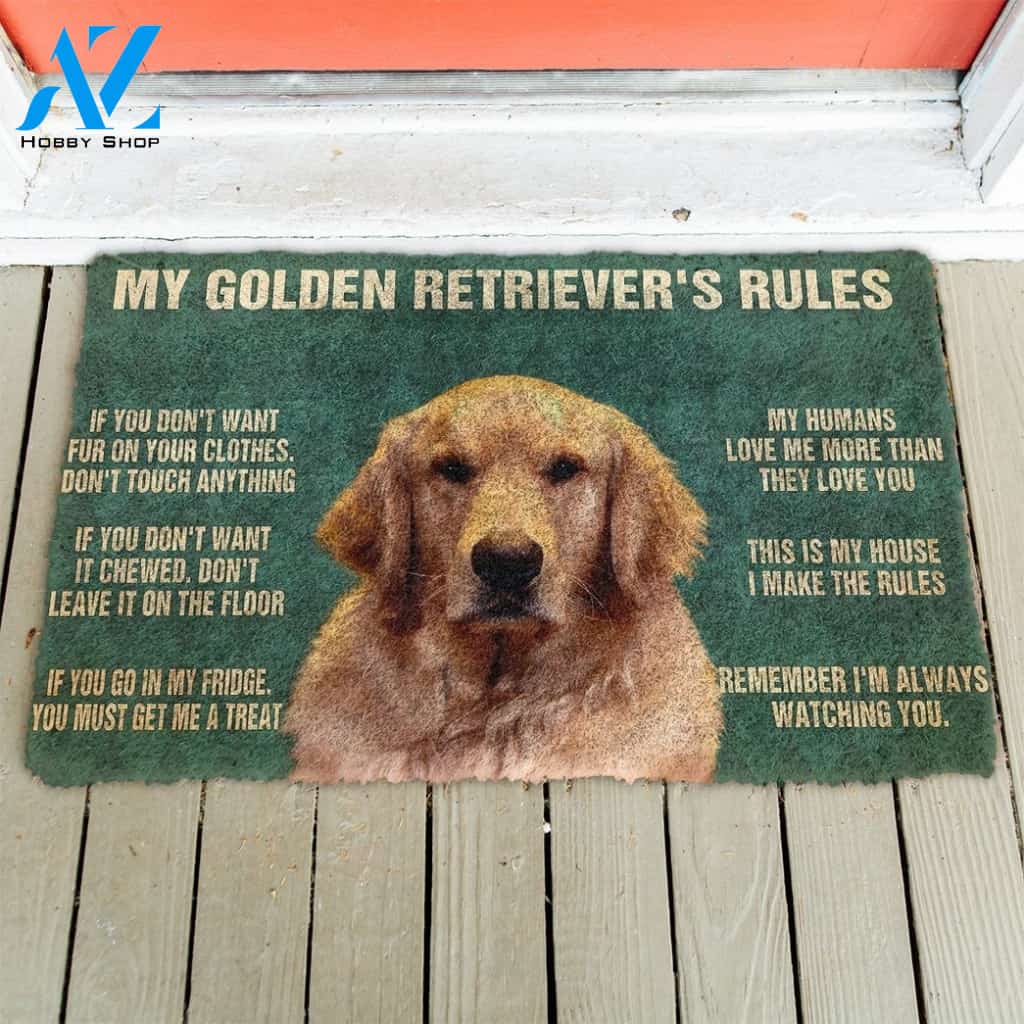 Gearhumans Gearhuman 3D My Golden Retriever's Rules Doormat