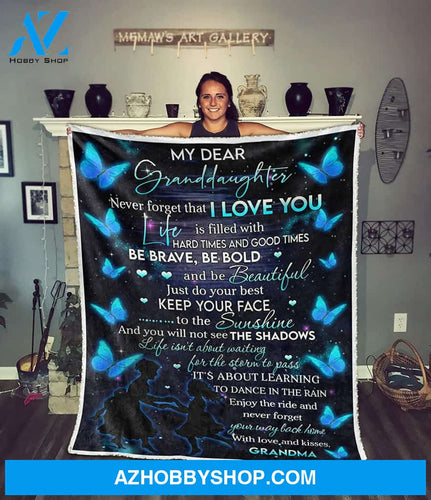Personalized My Granddaughter Never Forget I Love You Be Brave Be Bold And Beautiful Butterfly Blanket Gifts From Grandma Customized Blanket For Birthday Christmas Thanksgiving Graduation Wedding