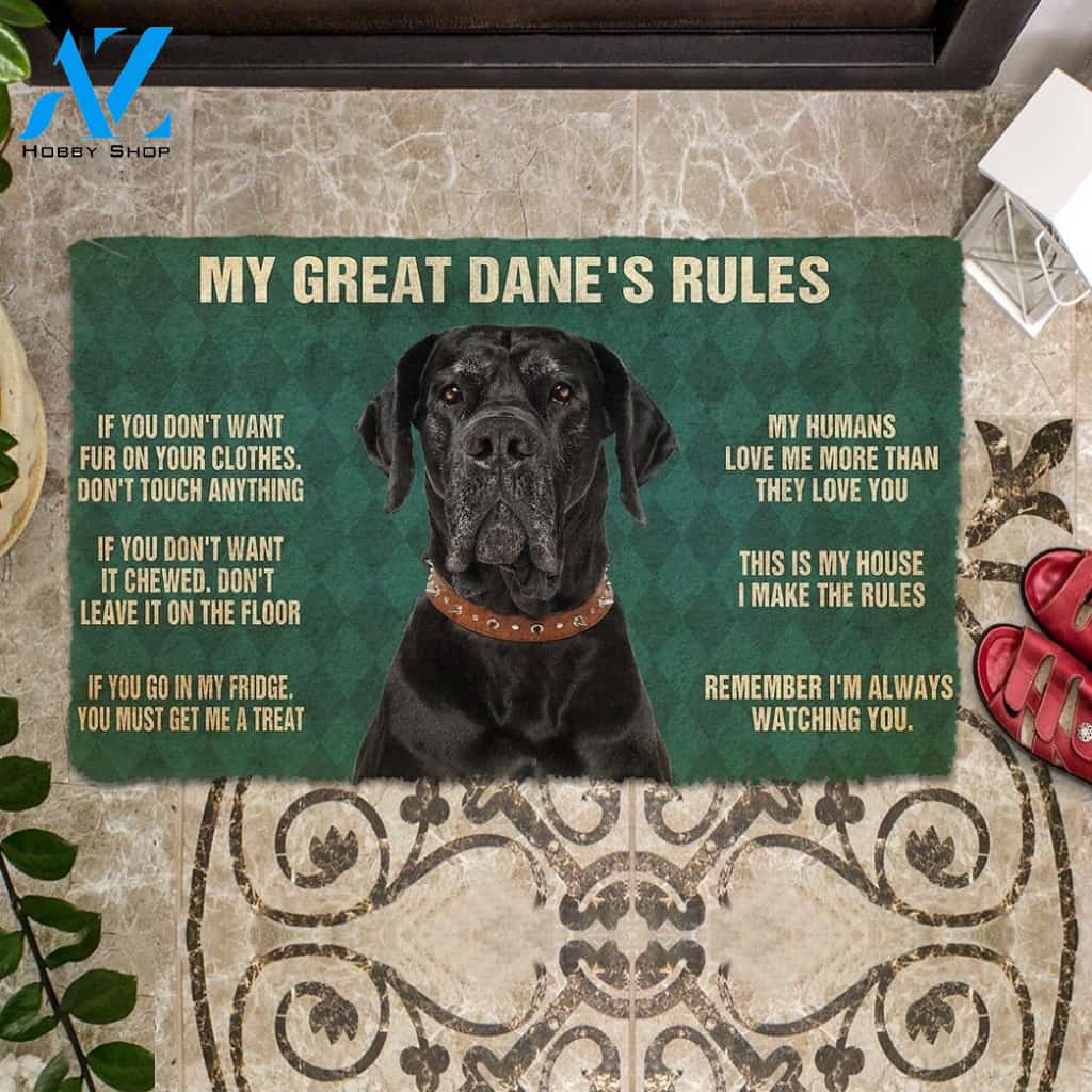 Gearhumans Gearhuman 3D My Great Dane's Rules Doormat