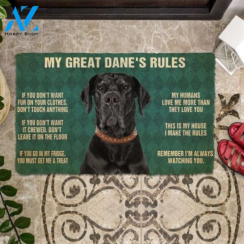 My Great Dane's Rules Doormat Welcome Mat Housewarming Gift Home Decor Funny Doormat Gift For Dog Lovers