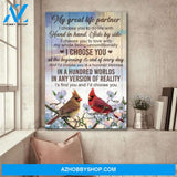 My great life partner - I choose you in a hundred worlds Couple Portrait Canvas Prints - Wall Art