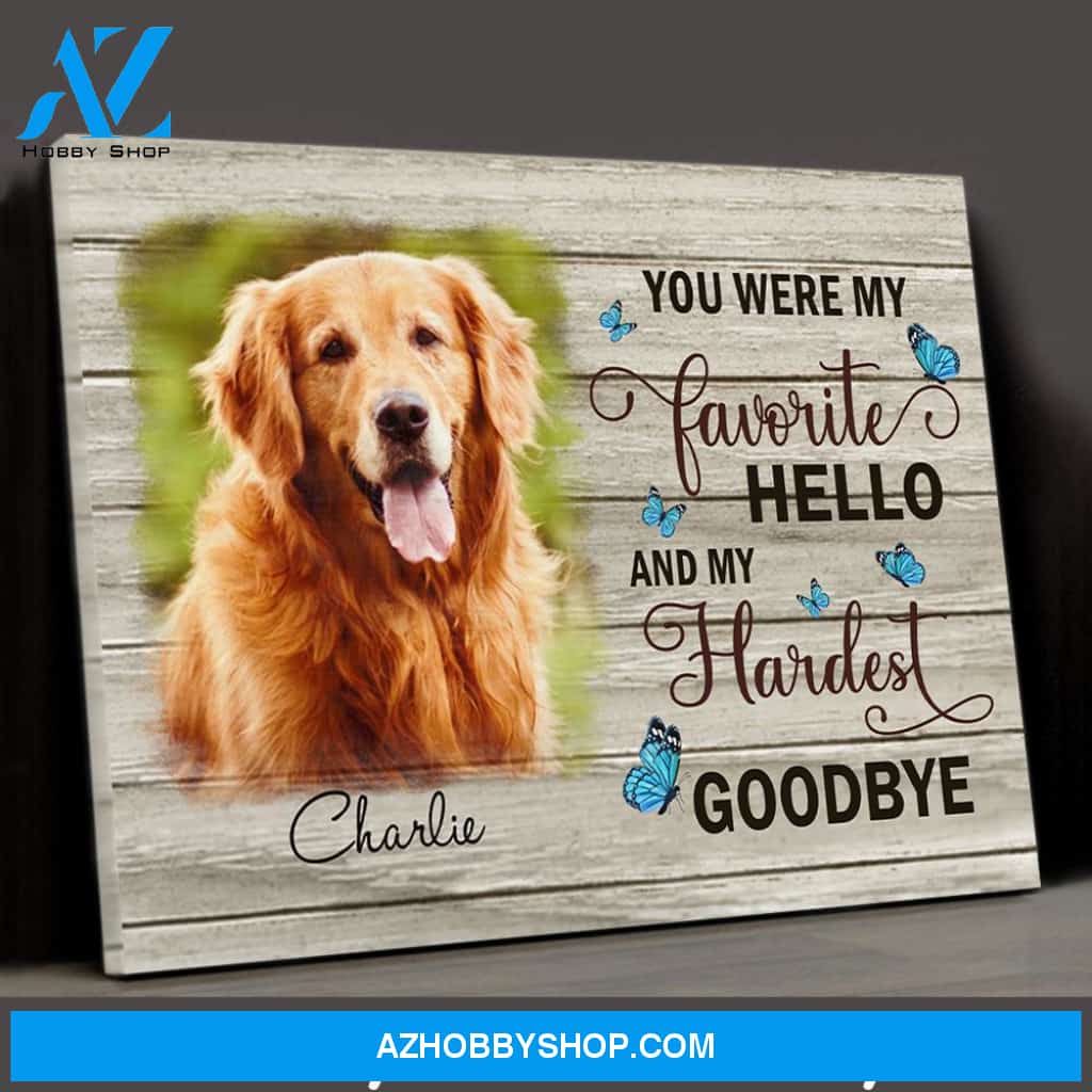 My Hardest Goodbye - Personalized Custom Photo Canvas - Memorial Wall Art