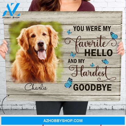My Hardest Goodbye - Personalized Custom Photo Canvas - Memorial Wall Art
