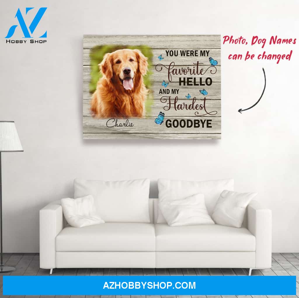 My Hardest Goodbye - Personalized Custom Photo Canvas - Memorial Wall Art