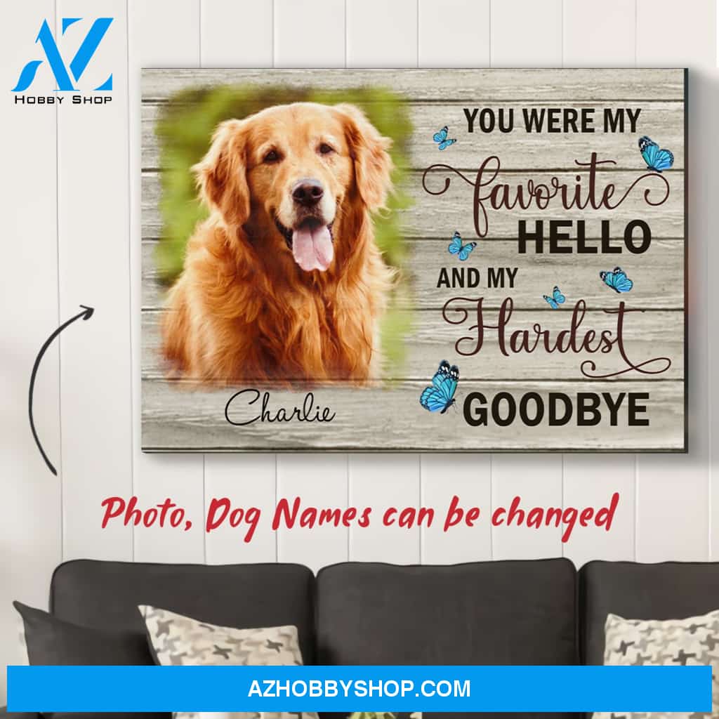 My Hardest Goodbye - Personalized Custom Photo Canvas - Memorial Wall Art