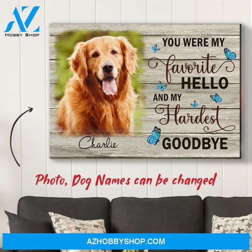 My Hardest Goodbye - Personalized Custom Photo Canvas - Memorial Wall Art