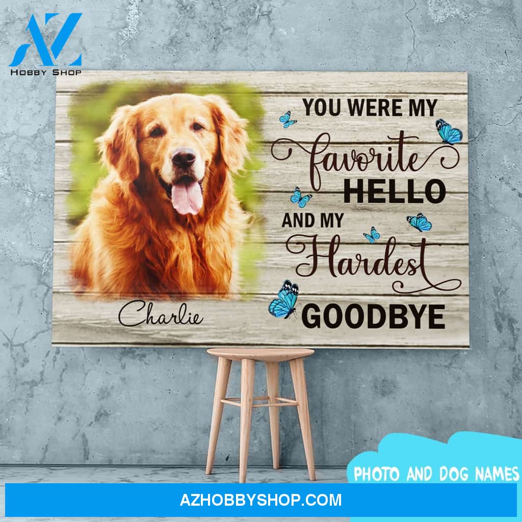 My Hardest Goodbye - Personalized Custom Photo Canvas - Memorial Wall Art