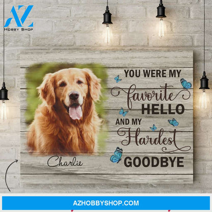 My Hardest Goodbye - Personalized Custom Photo Canvas - Memorial Wall Art