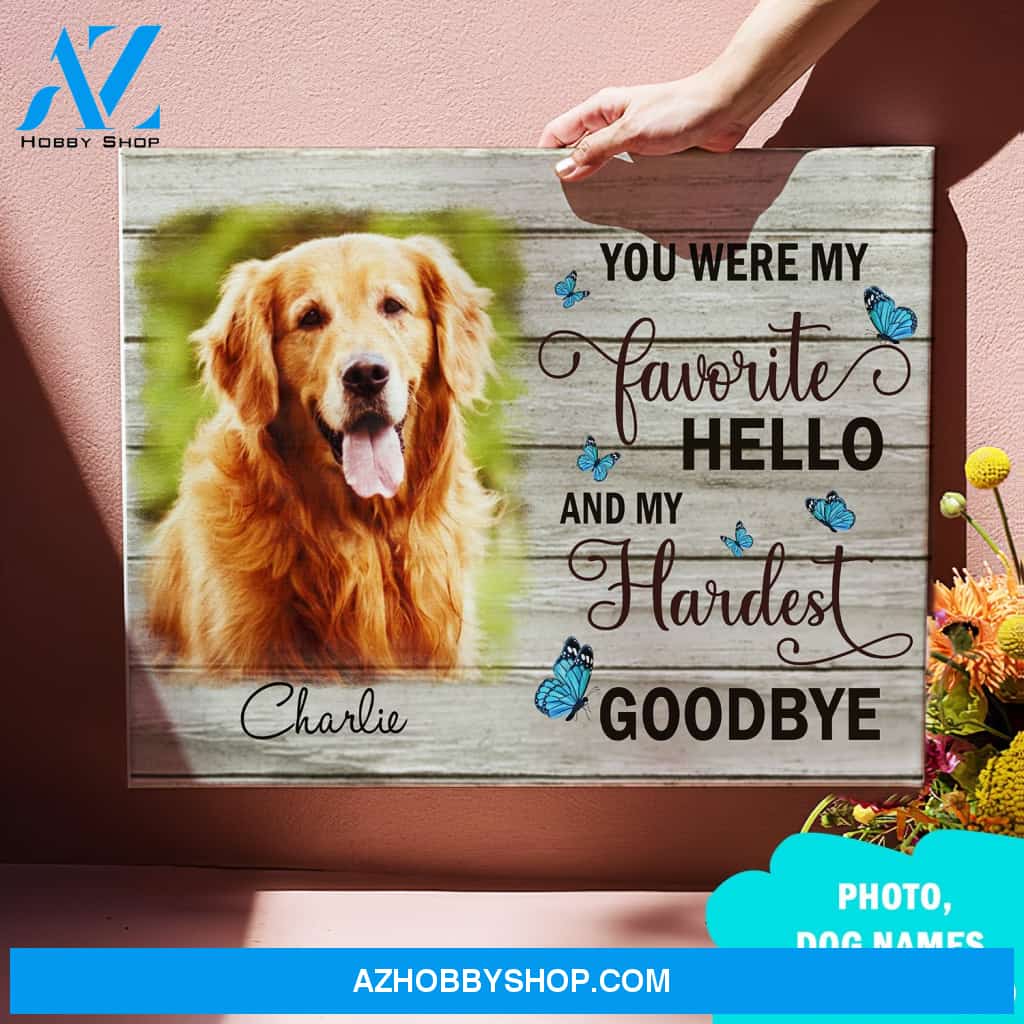 My Hardest Goodbye - Personalized Custom Photo Canvas - Memorial Wall Art