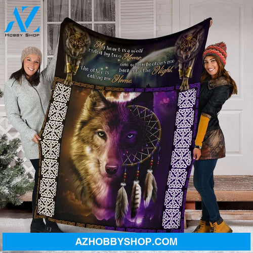 My Heart Is A Wolf Fleece Blanket
