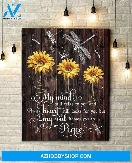 Gift For Dragonfly Lover Gift For Hippie My Heart Still Looks For You Sunflower Dragonfly Rest In Peace Quote Sunflower Canvas Wall Art Canvas Pa