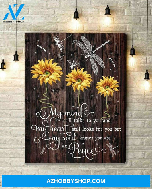 Gift For Dragonfly Lover Gift For Hippie My Heart Still Looks For You Sunflower Dragonfly Rest In Peace Quote Sunflower Canvas Wall Art Canvas Pa