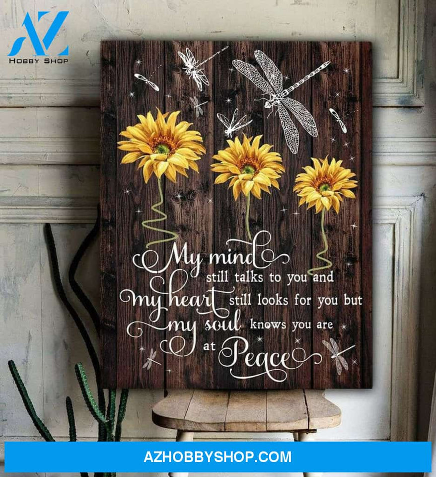 Gift For Dragonfly Lover Gift For Hippie My Heart Still Looks For You Sunflower Dragonfly Rest In Peace Quote Sunflower Canvas Wall Art Canvas Pa