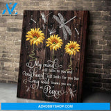 Gift For Dragonfly Lover Gift For Hippie My Heart Still Looks For You Sunflower Dragonfly Rest In Peace Quote Sunflower Canvas Wall Art Canvas Pa