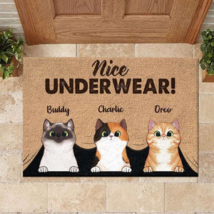 My Humans Said Did You Call First - Funny Personalized Cat Doormat Door