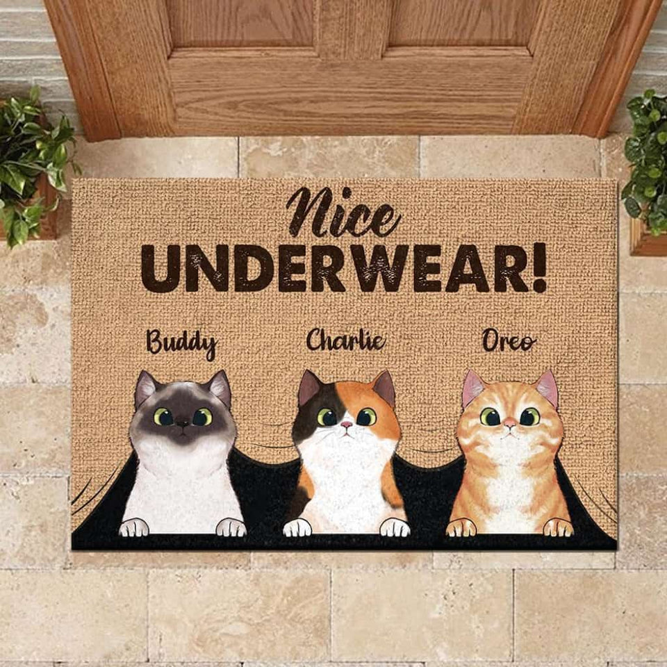 My Humans Said Did You Call First - Funny Personalized Cat Doormat Door
