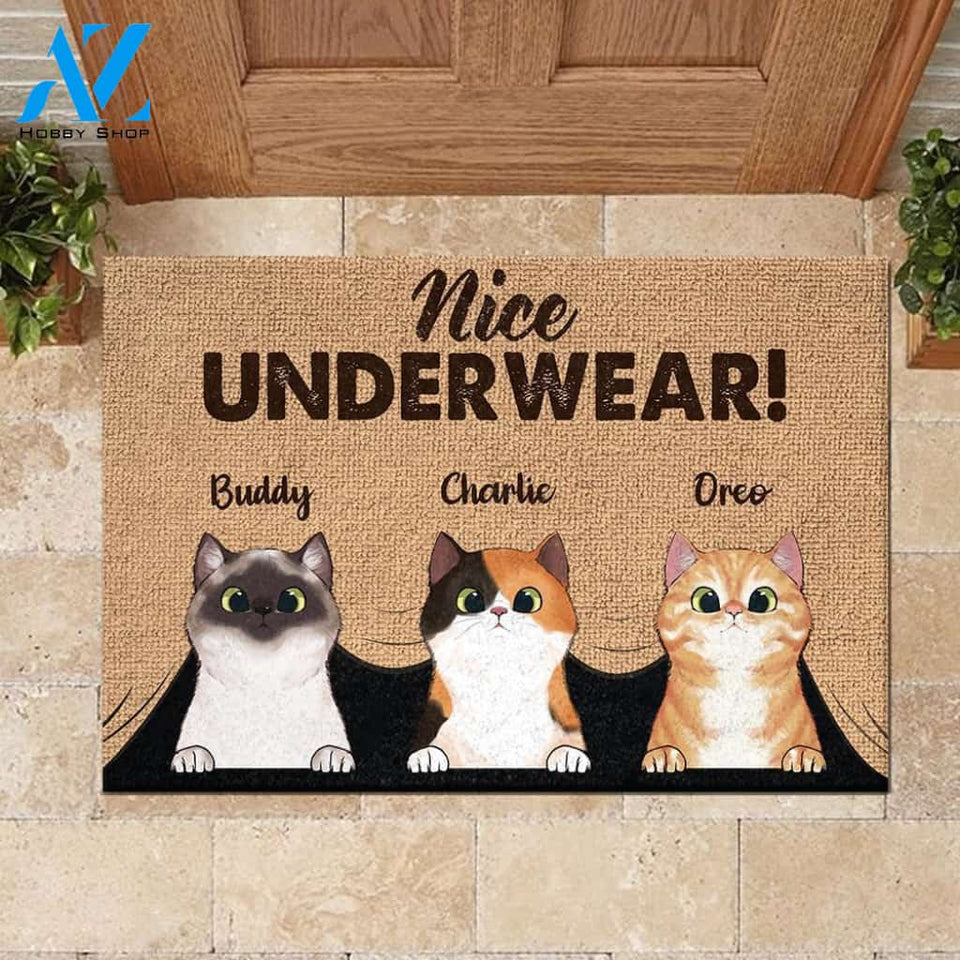 My Humans Said Did You Call First - Funny Personalized Cat Doormat | Welcome Mat | House Warming Gift