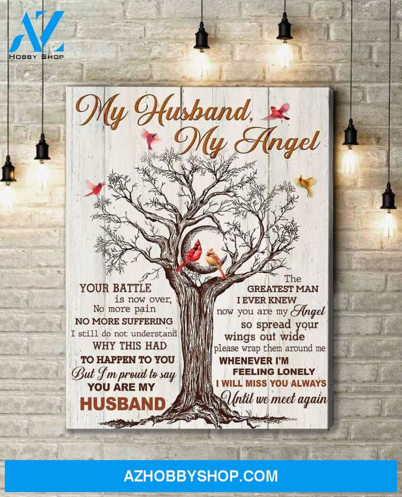 My Husband My Angel Cardinal Wall Art Canvas