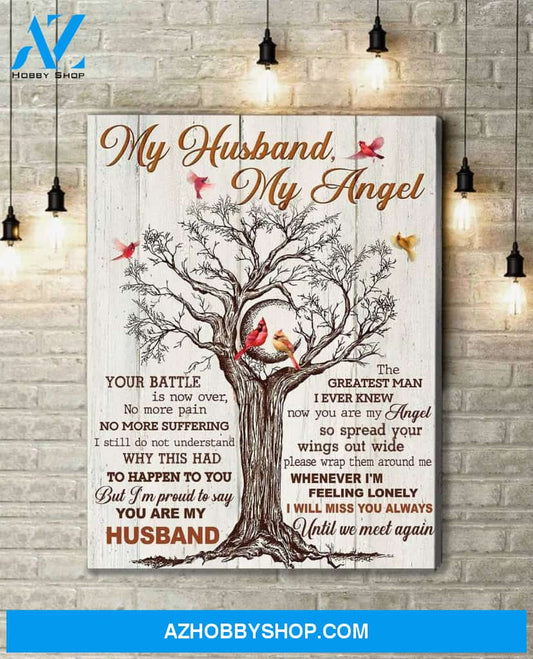 My Husband My Angel Cardinal Wall Art Canvas