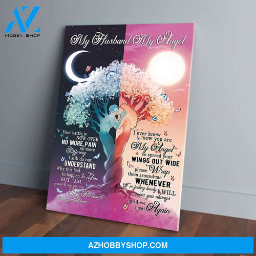 My Husband My Angel Tree Sun And Moon Love Poster Canvas Wall Decor Visual Art