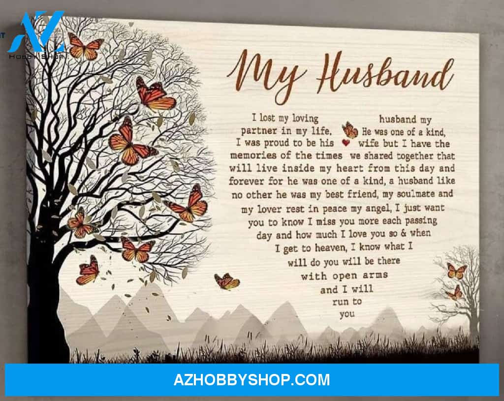 My Husband Butterfly Poster Wall Art Wall Decor Living Home Decor Best Gift Ever Couple Gift