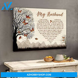 My Husband Butterfly Wall Art Canvas