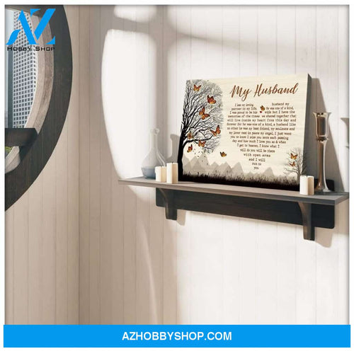 My Husband Butterfly Wall Art Canvas