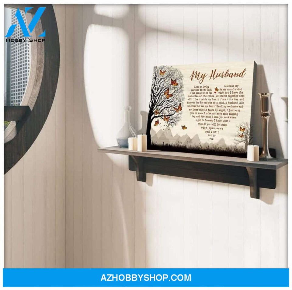 My Husband Butterfly Wall Art Canvas
