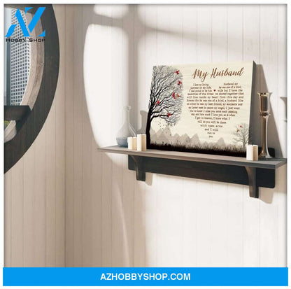 My Husband Cardinal Wall Art Canvas