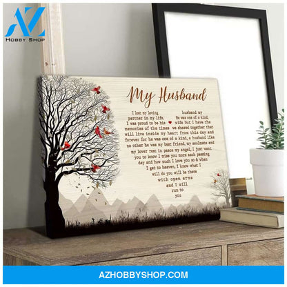 My Husband Cardinal Wall Art Canvas