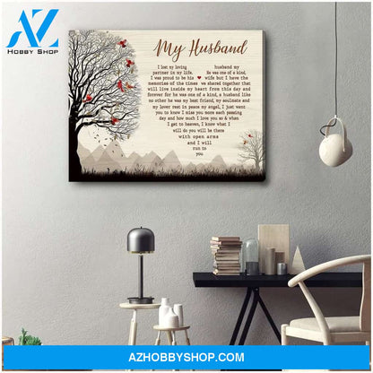 My Husband Cardinal Wall Art Canvas