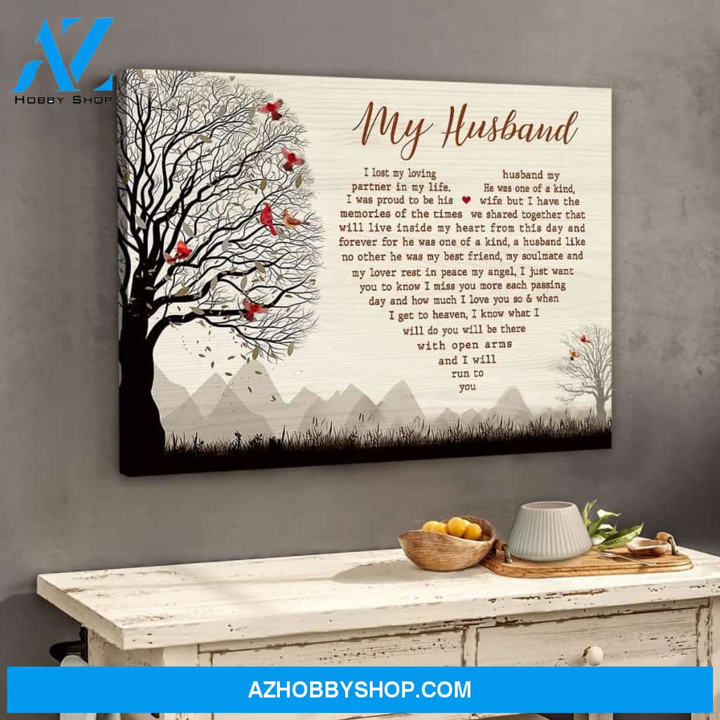 My Husband Cardinal Wall Art Canvas