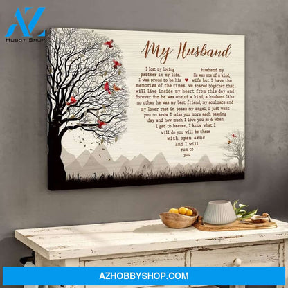 My Husband Cardinal Wall Art Canvas
