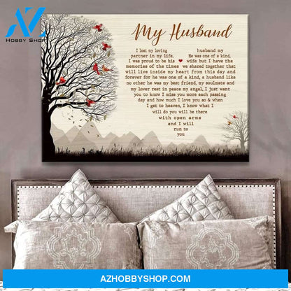 My Husband Cardinal Wall Art Canvas