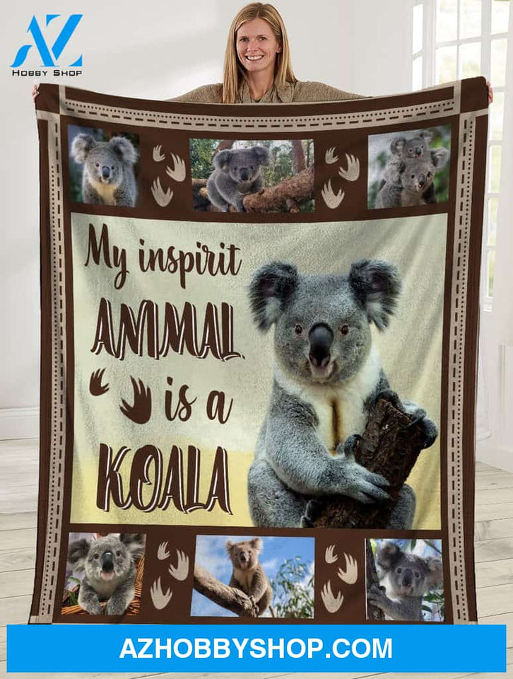 My Inspirit Animal Is A Koala Blanket Gift For Koala Lovers Birthday Gift Home Decor Bedding Couch Sofa Soft and Comfy Cozy