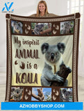 My Inspirit Animal Is A Koala Blanket Gift For Koala Lovers Birthday Gift Home Decor Bedding Couch Sofa Soft and Comfy Cozy