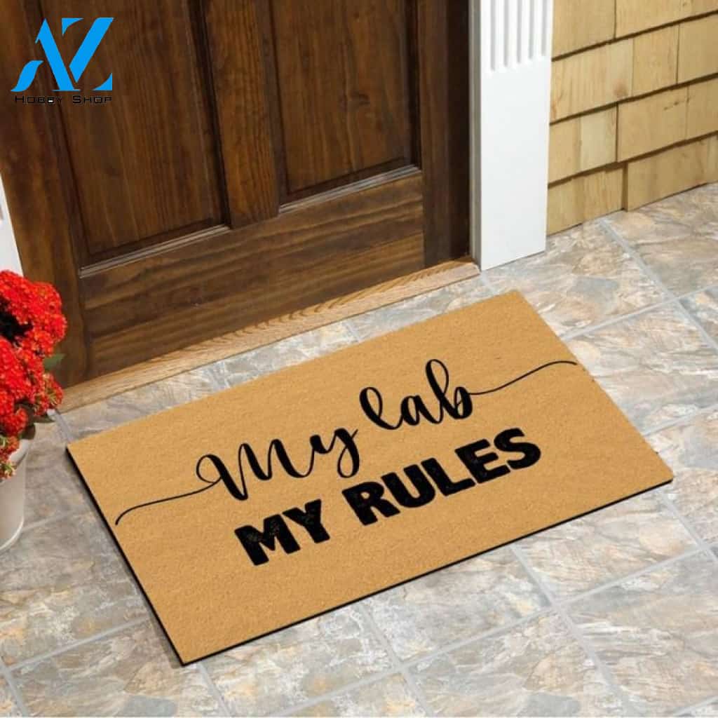 My lab my rules Doormat | Welcome Mat | House Warming Gift