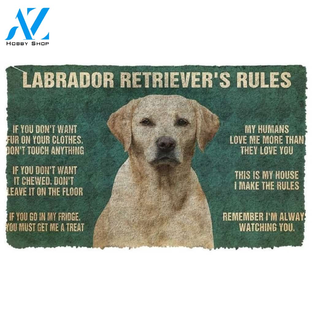 My Labrador Retriever's Rules Doormat Welcome Mat Housewarming Gift Home Decor Funny Doormat Gift For Dog Lovers