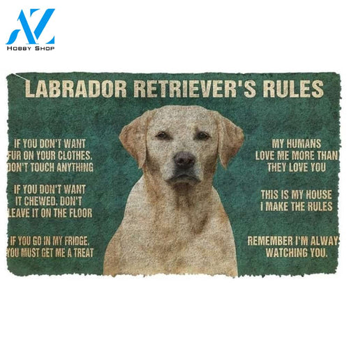 My Labrador Retriever's Rules Doormat Welcome Mat Housewarming Gift Home Decor Funny Doormat Gift For Dog Lovers