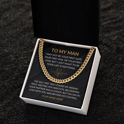 My Man - Fate Heart - Cuban Chain Necklace for Men - Custom Signature