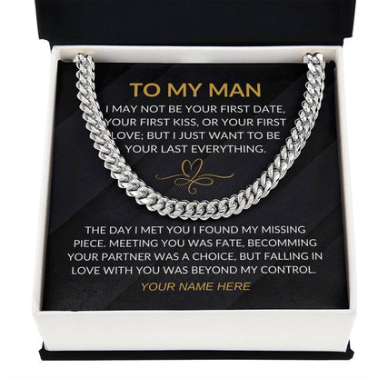 My Man - Fate Heart - Cuban Chain Necklace for Men - Custom Signature