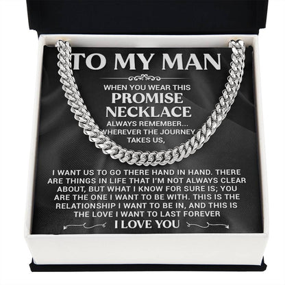 My Man Promise Necklace Cuban Link Chain For Men