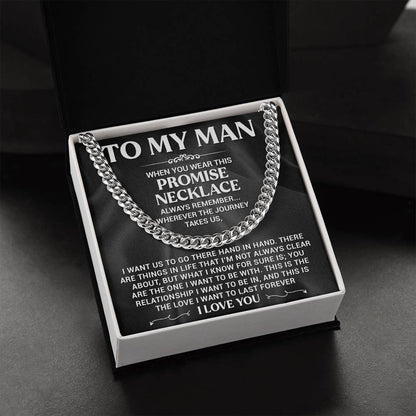 My Man Promise Necklace Cuban Link Chain For Men