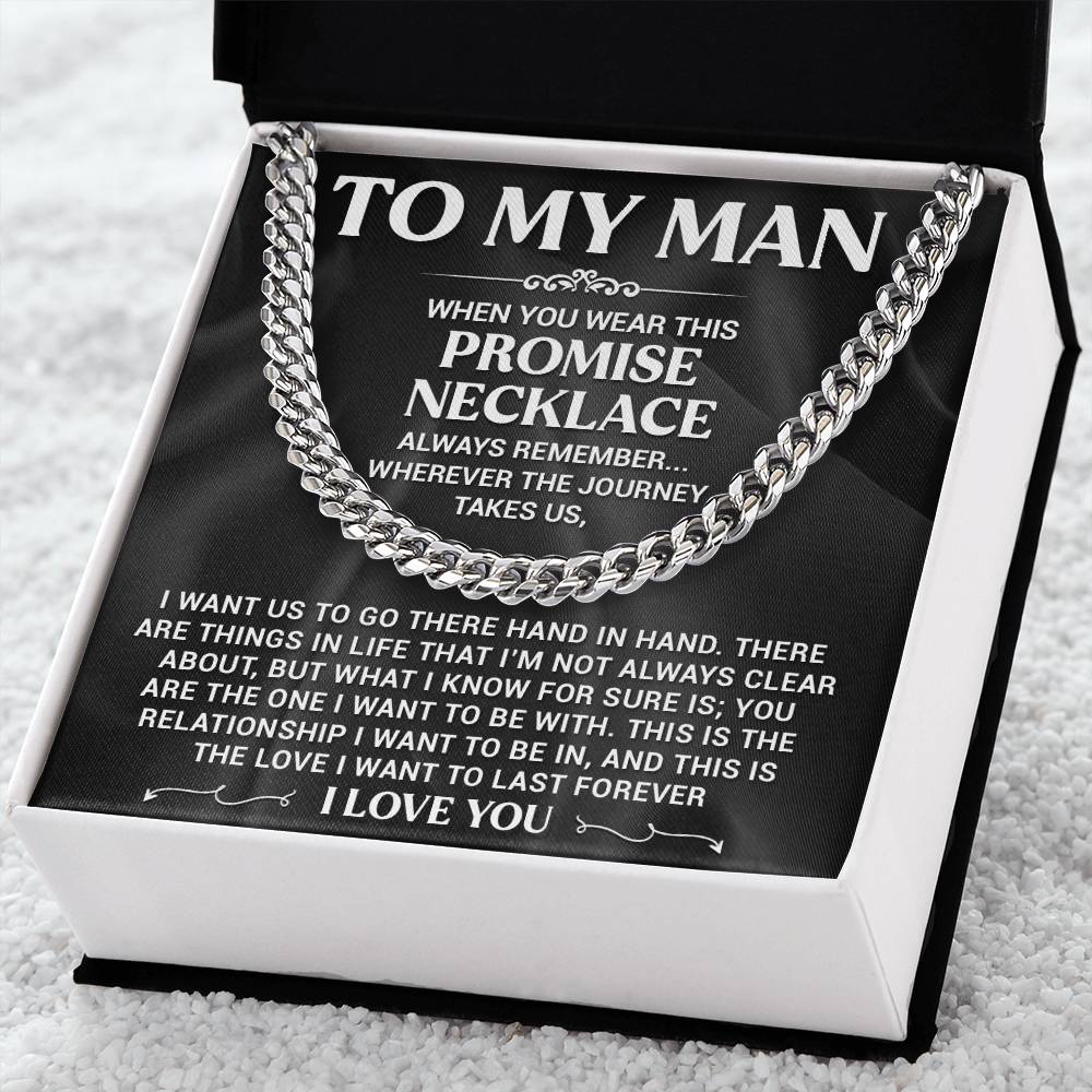 My Man Promise Necklace Cuban Link Chain For Men