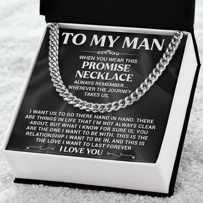 My Man Promise Necklace Cuban Link Chain For Men