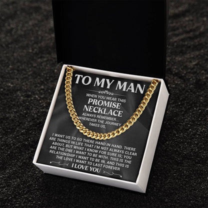 My Man Promise Necklace Cuban Link Chain For Men