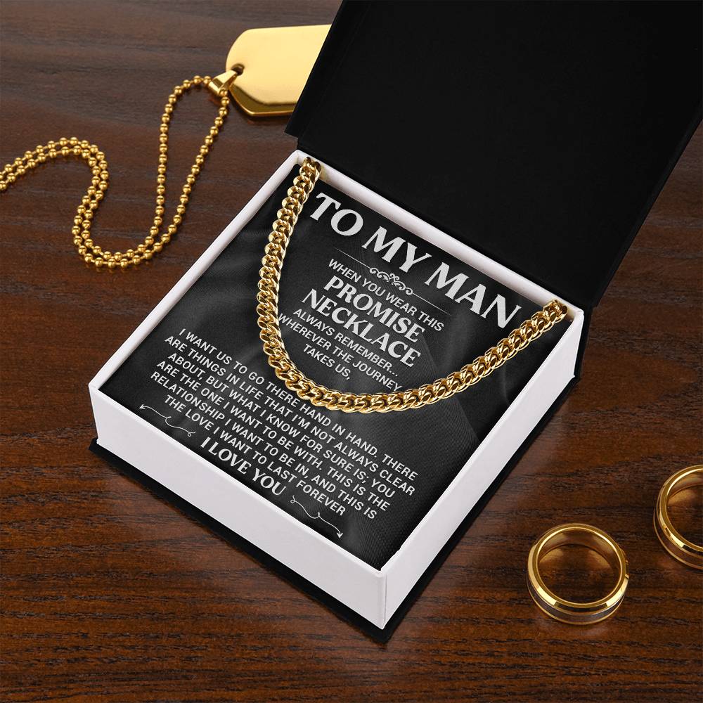 My Man Promise Necklace Cuban Link Chain For Men