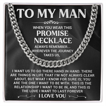 My Man Promise Necklace Cuban Link Chain For Men