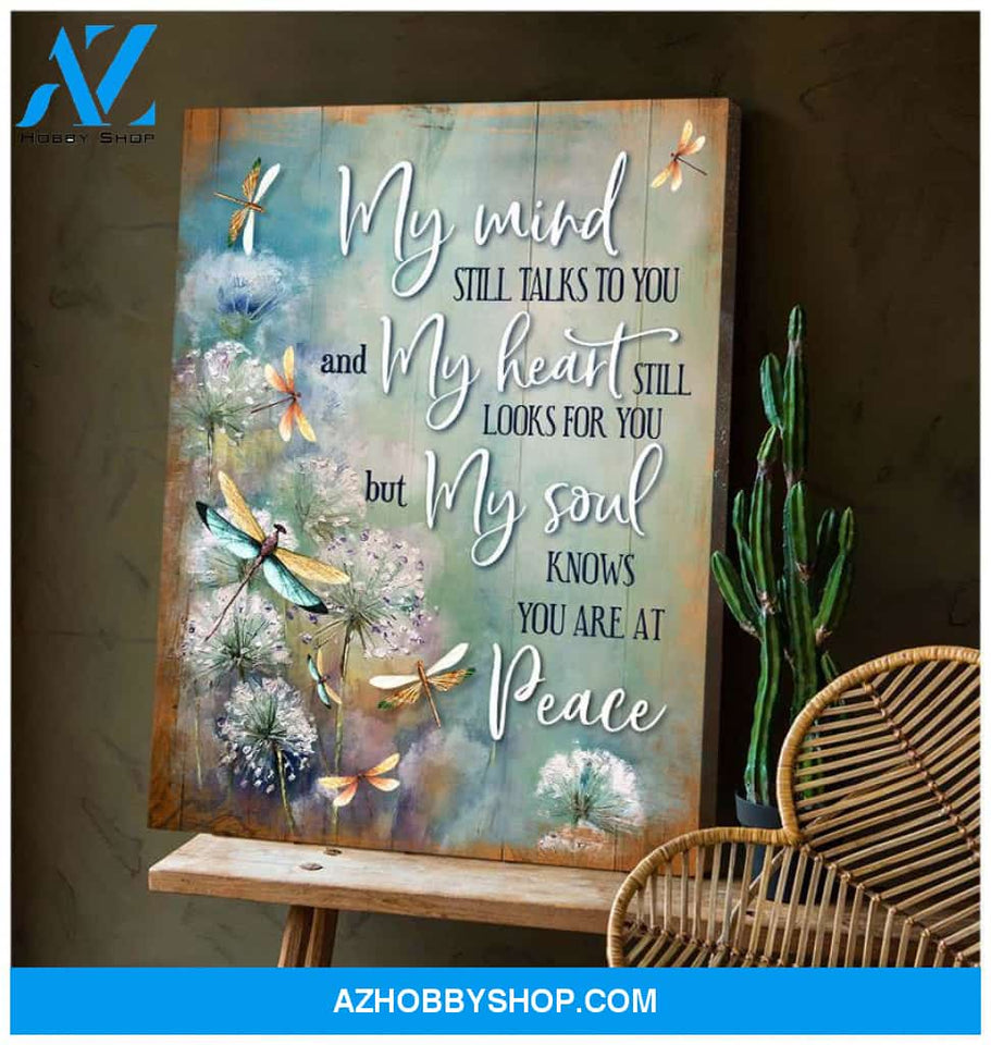 My Mind Dandelion Dragonfly Wall Art Canvas